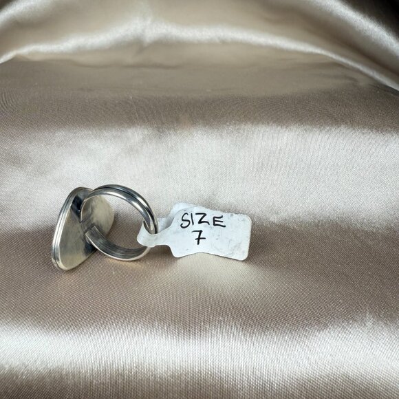 Faceted Agate Sterling Silver Gemstone Ring Artisan Handmade Jewelry Size 7 - Picture 4 of 5